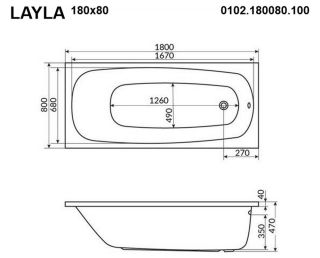 Гидромассажная ванна Whitecross Layla 0102.180080.100.ULTRA.BR 180x80см Ultra бронза